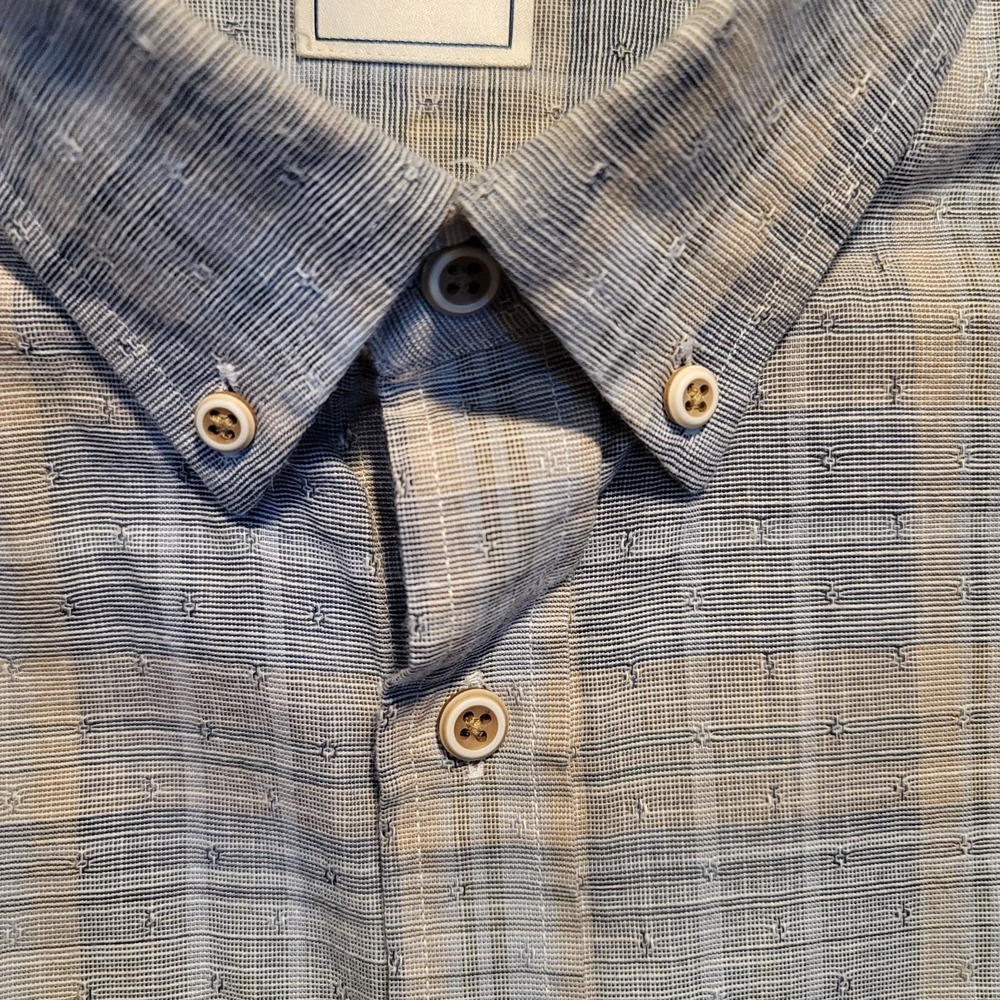 ROWM Men's Blue Plaid Long Sleeve Shirt Lrg - Picture 6 of 14